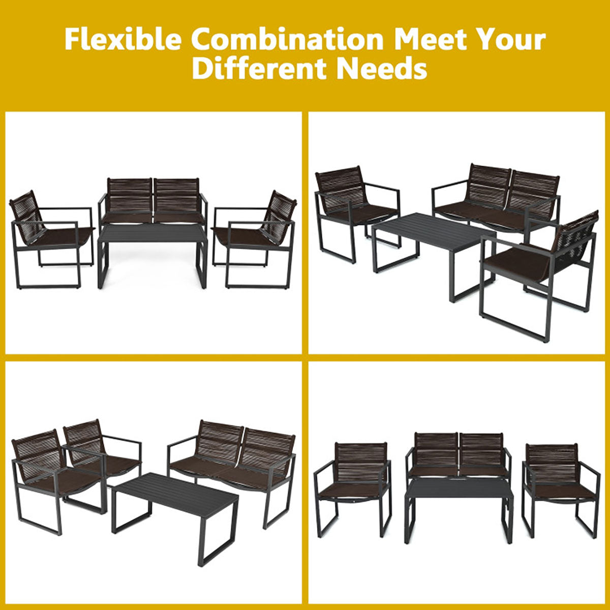 4-Piece Patio Set with Loveseat