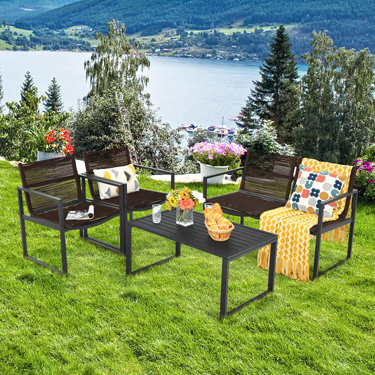 4-Piece Patio Set with Loveseat