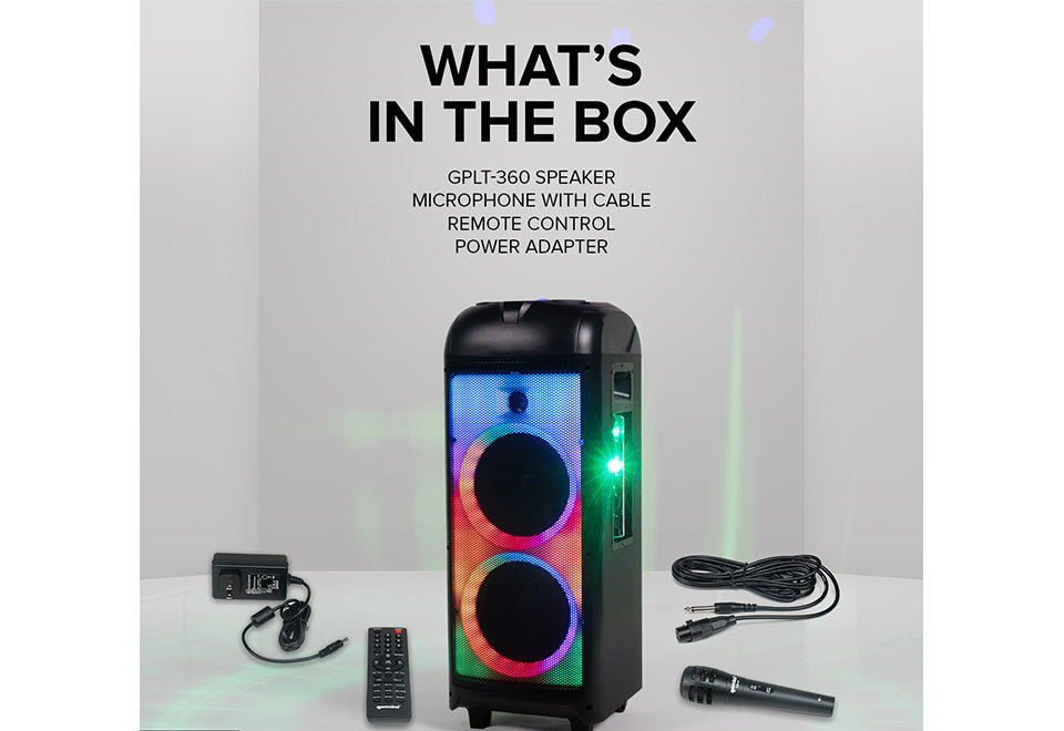 360° Portable Bluetooth Speaker With LED Party Lighting
