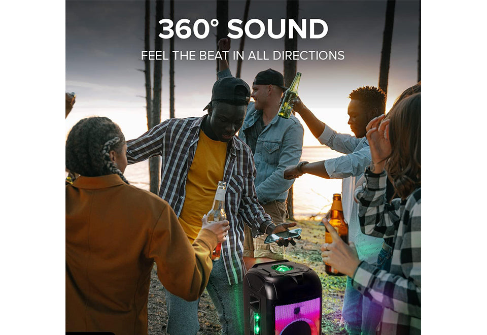 360° Portable Bluetooth Speaker With LED Party Lighting