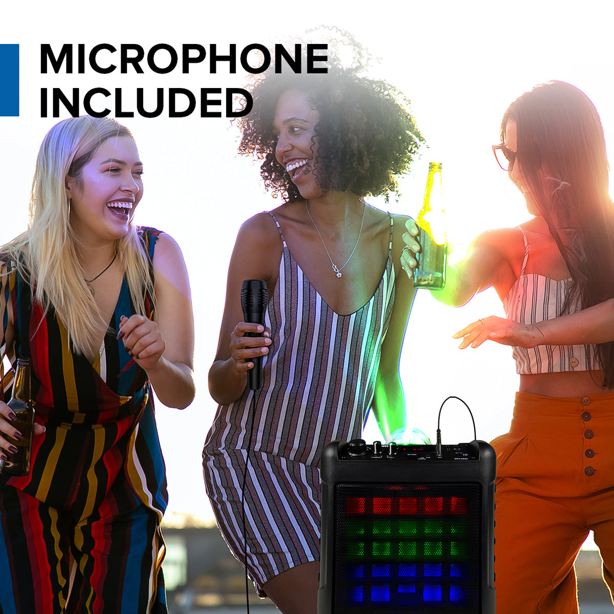 Portable Karaoke Party Speaker with LED Lights