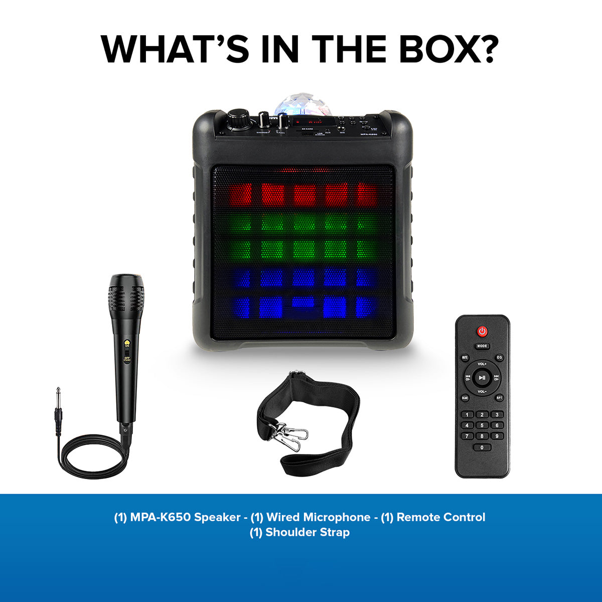 Portable Karaoke Party Speaker with LED Lights