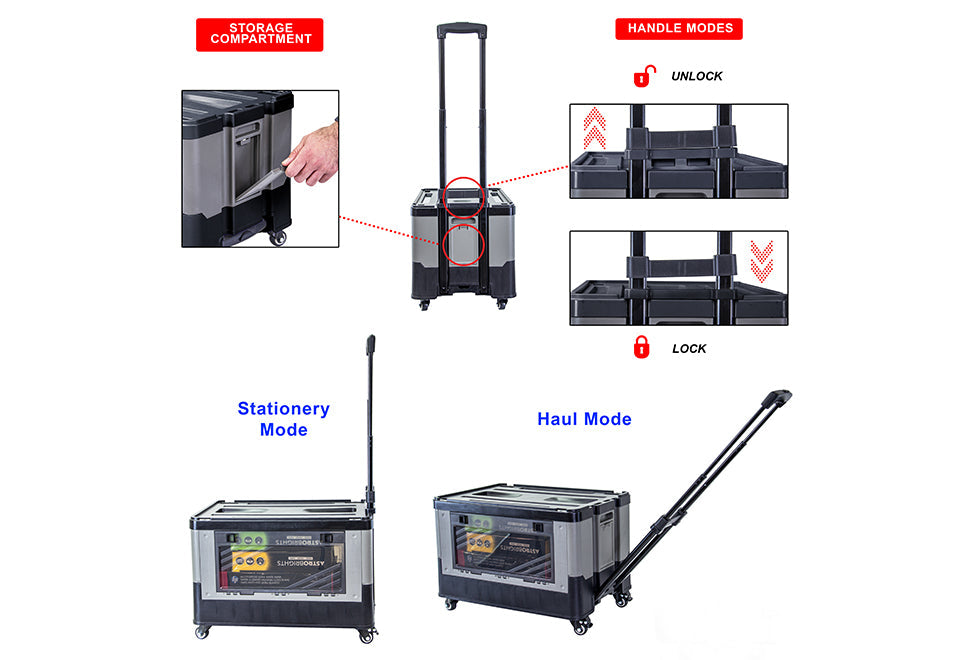 Quick Cart Extended Four Wheeled Rolling Crate