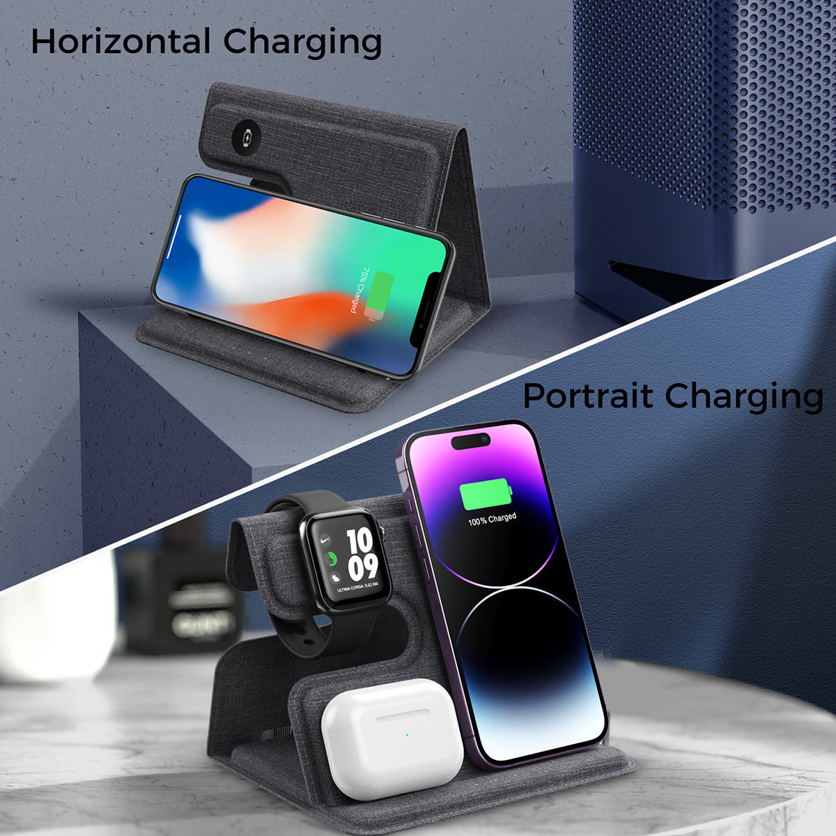 3-in-1 Foldable Wireless Charging Stand