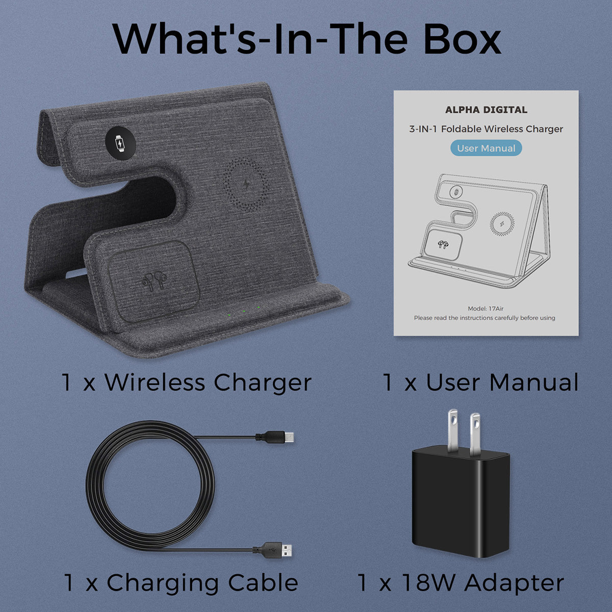 3-in-1 Foldable Wireless Charging Stand