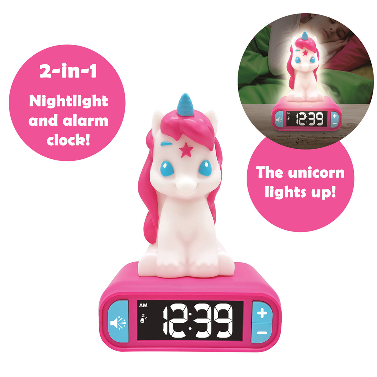 Unicorn Digital Alarm Clock with Nightlight