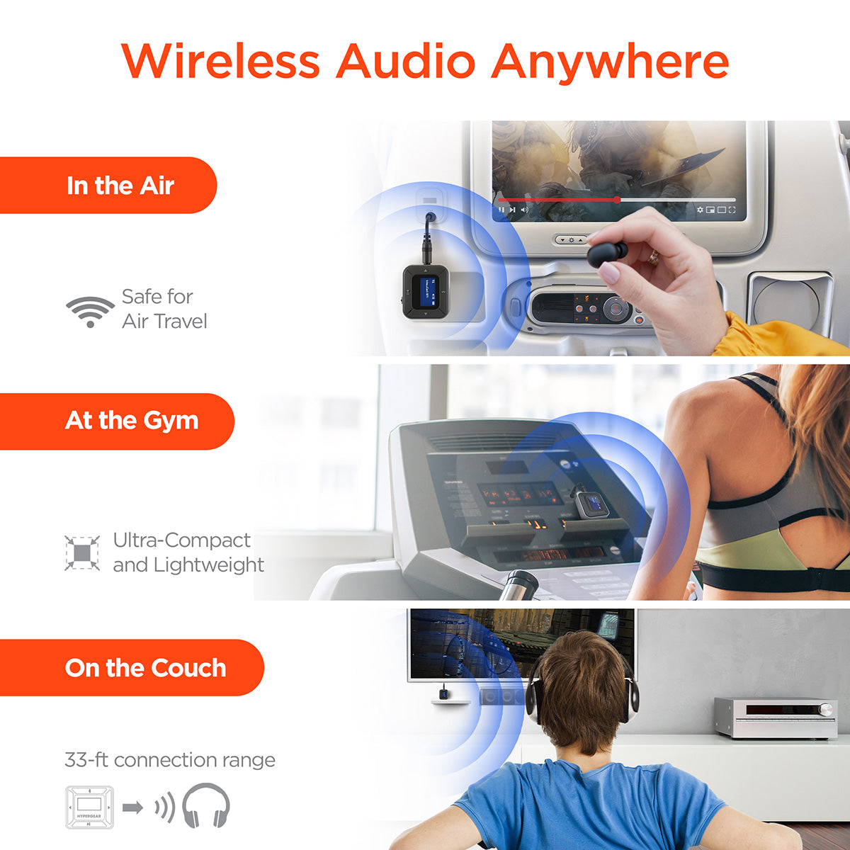 Bluetooth Headphone Adapter and Receiver