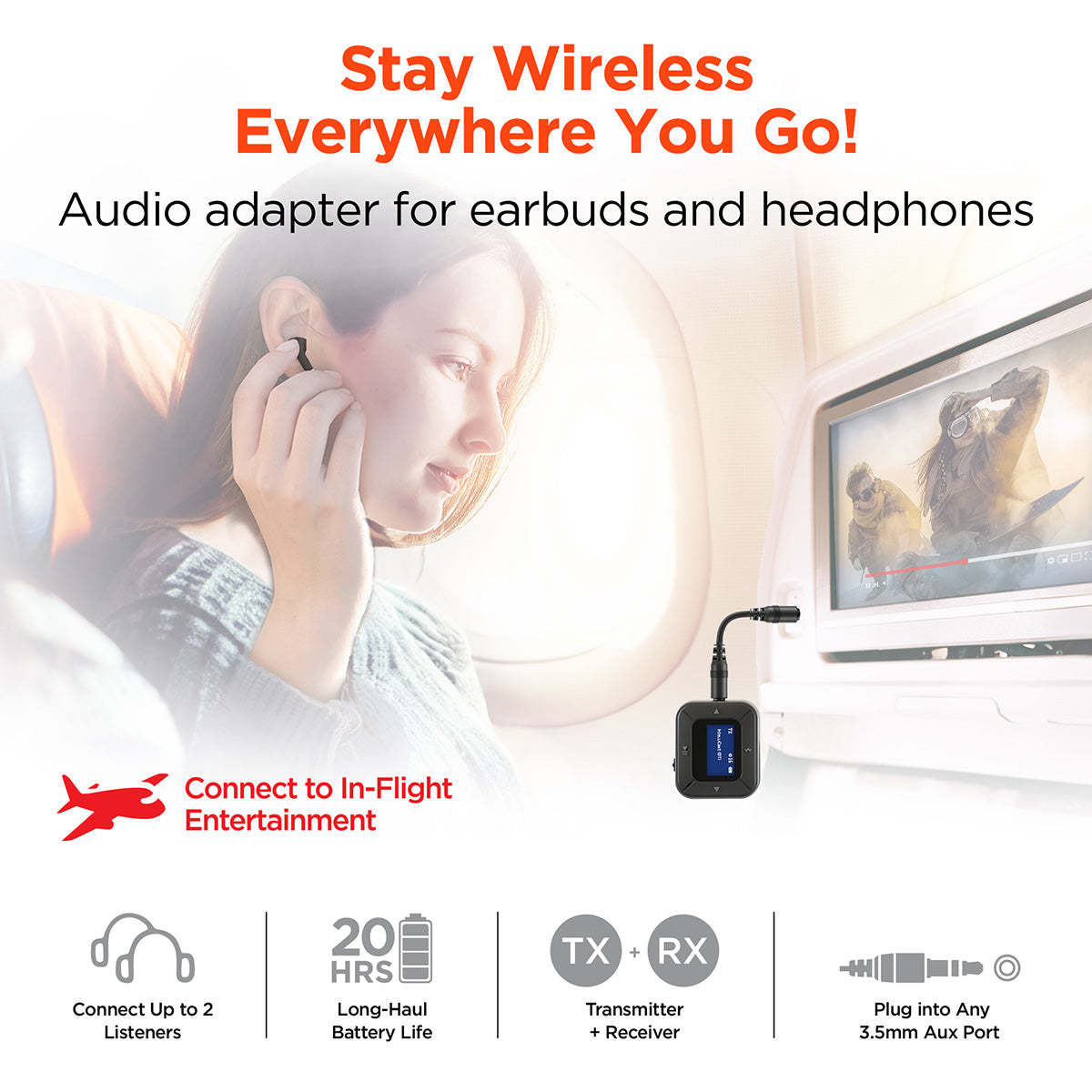 Bluetooth Headphone Adapter and Receiver