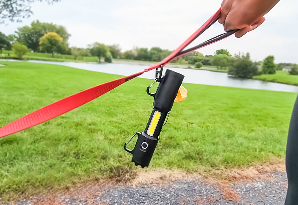 LED Tactical Flashlight and Pet Waste Bag Dispenser