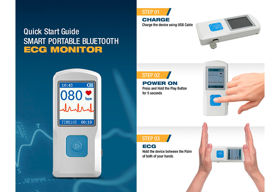 Portable Smart Bluetooth EKG Monitor