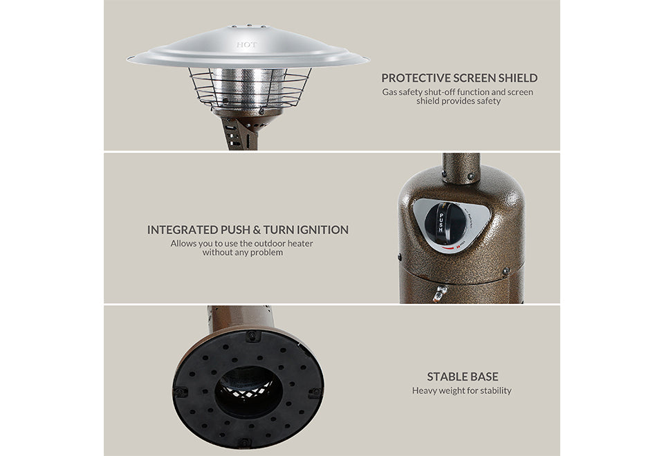 10,000 BTU Bronze Tabletop Patio Heater
