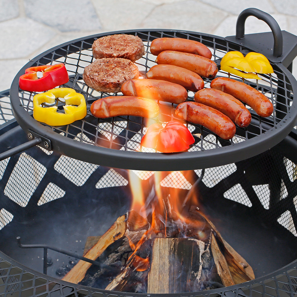 32'' Wood-Burning Fire Pit with Cooking Grill