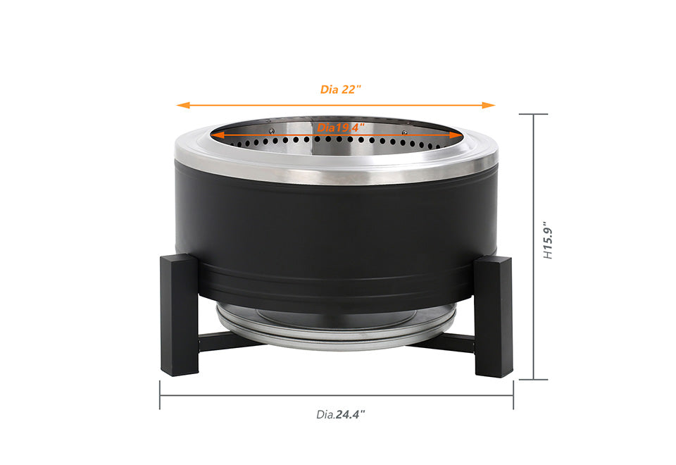 22'' Outdoor Smokeless Wood-Burning Fireplace