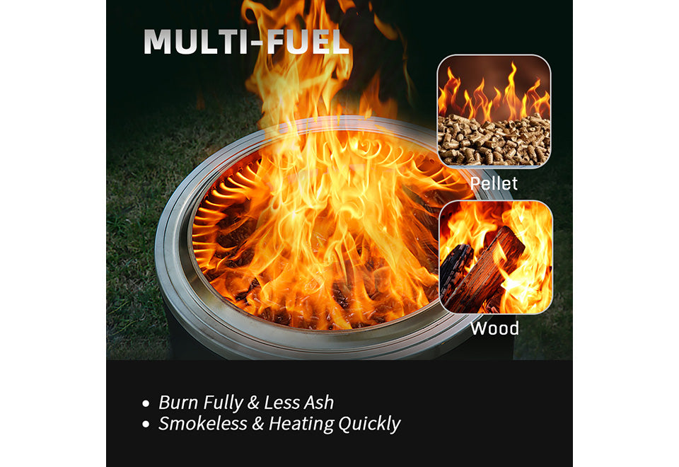 22'' Outdoor Smokeless Wood-Burning Fireplace
