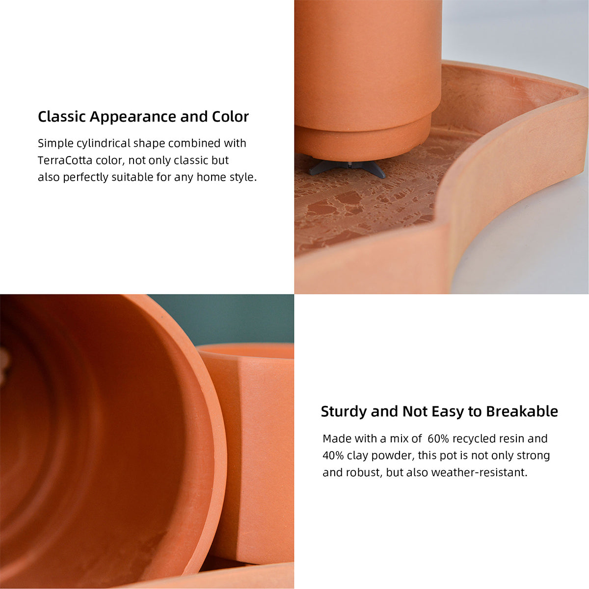 Tabletop Self-Watering Pot System for Indoor Plants (Set of 3)