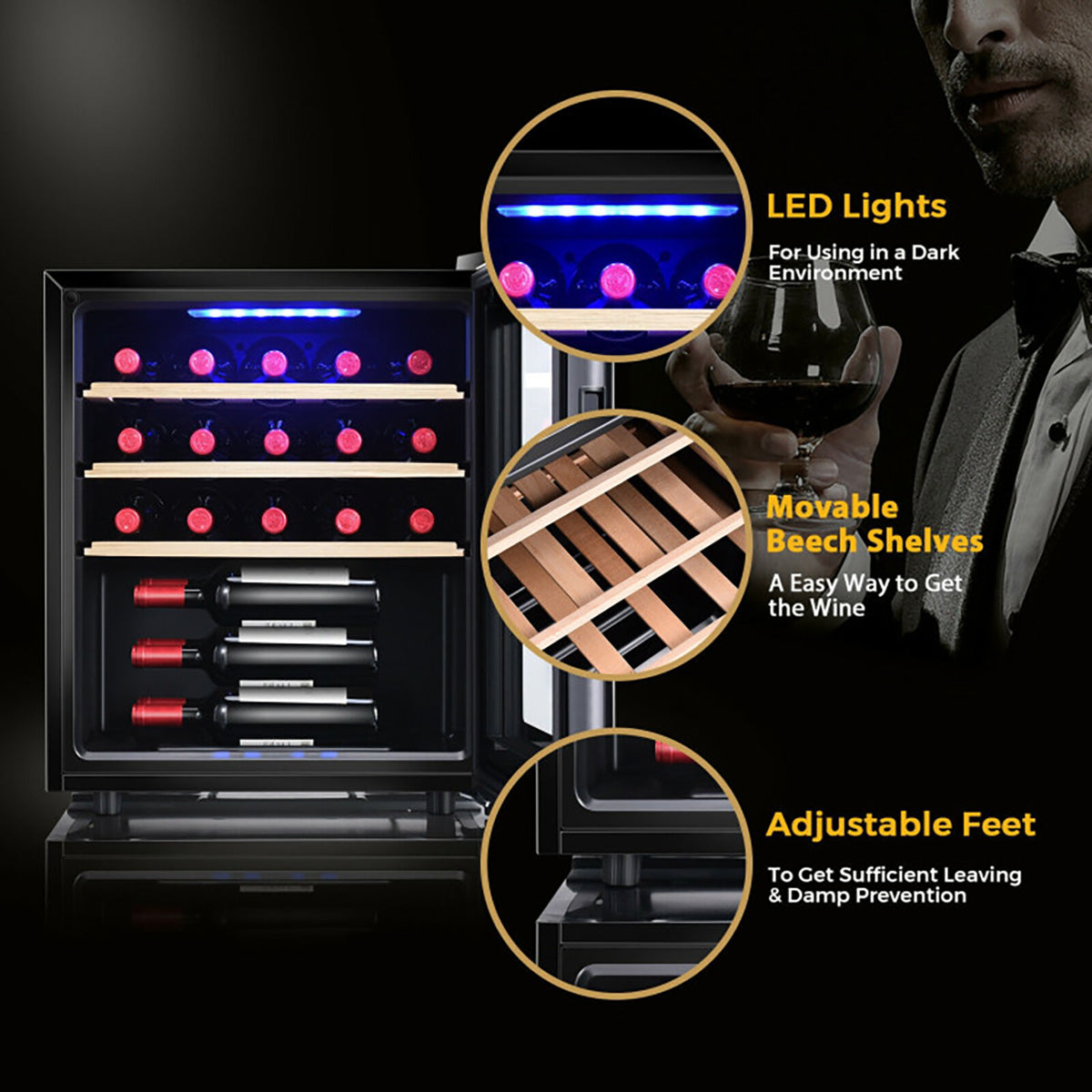 21 Bottle Compressor Wine Cooler Refrigerator