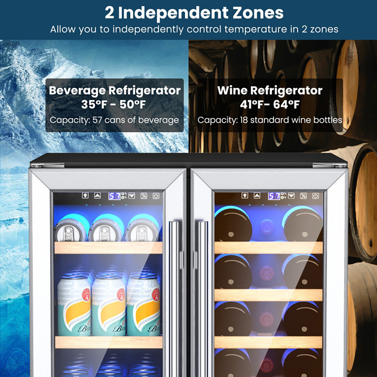 24'' Dual Zone Wine and Beverage Cooler