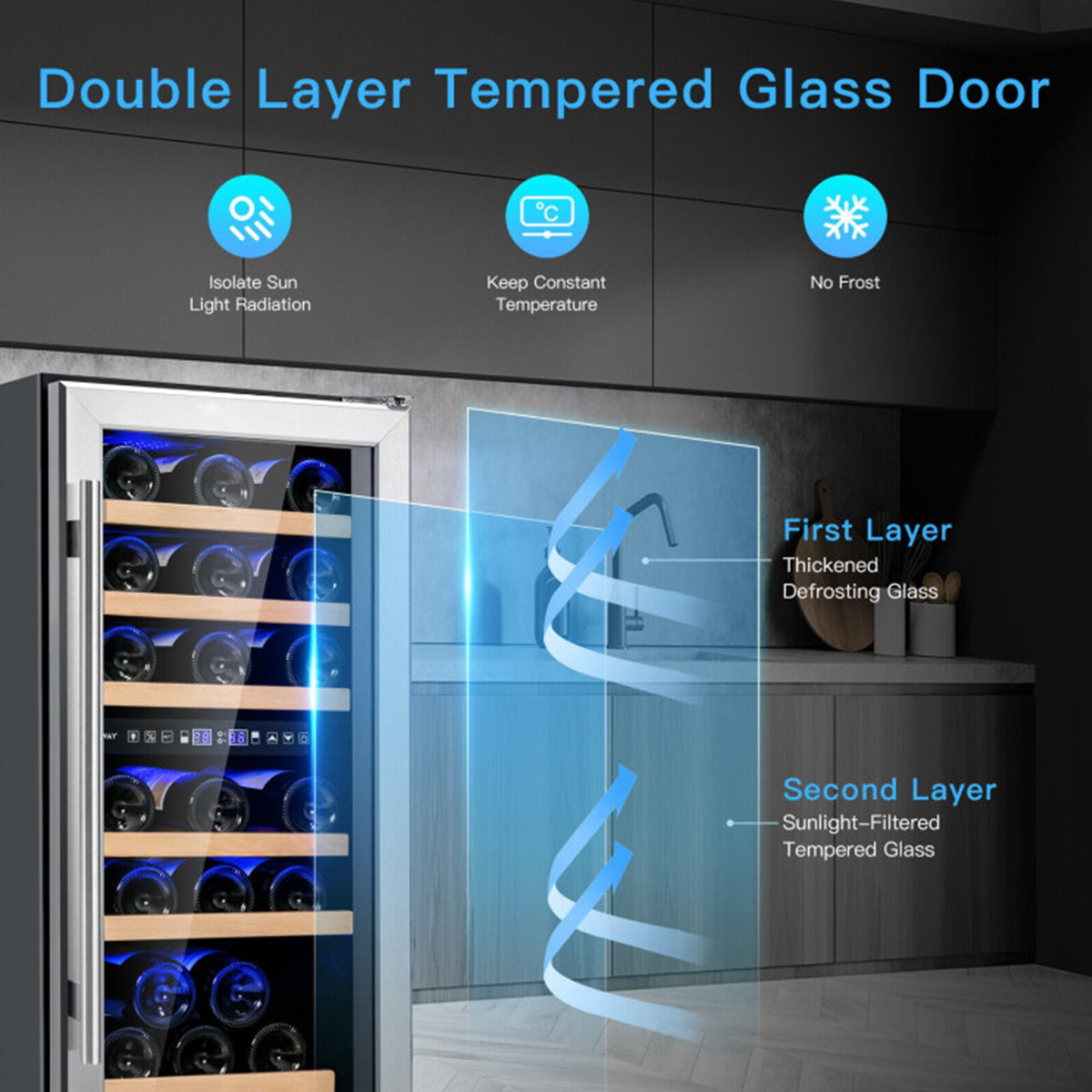 30-Bottle Dual Zone Freestanding Wine Cooler