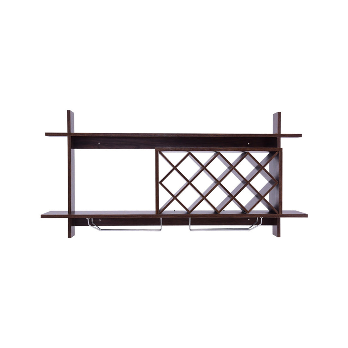 Wall Mount Wine Rack Organizer with Glass Holder