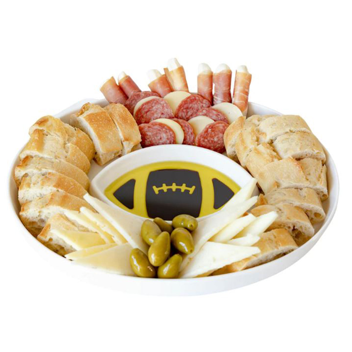 Football Olive Oil and Vinegar Dipping Platter