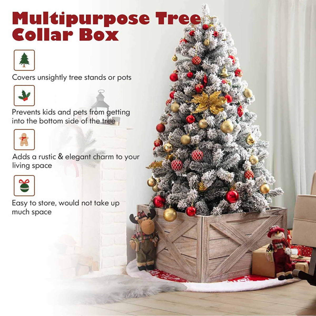 28.5'' Wooden Christmas Tree Collar