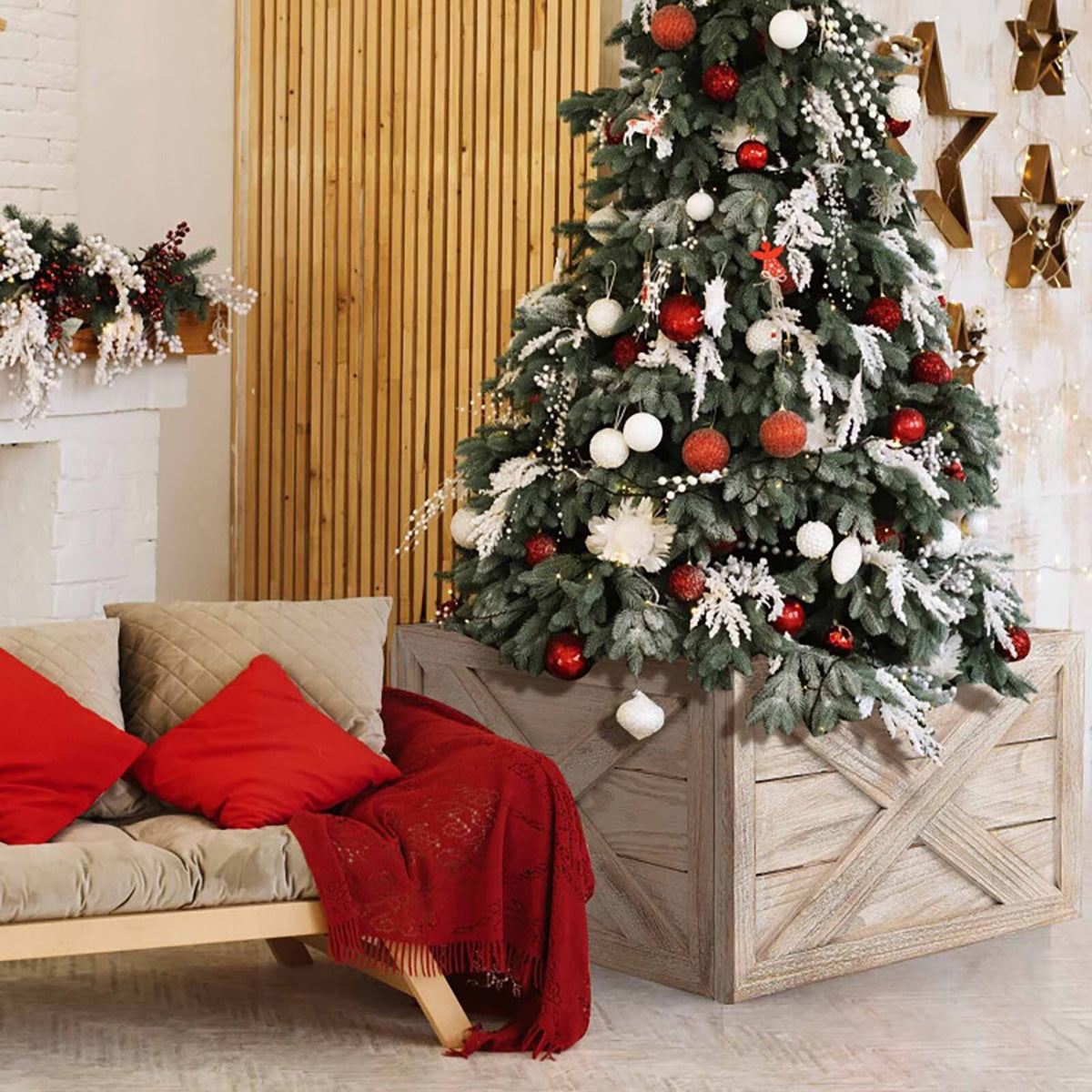 28.5'' Wooden Christmas Tree Collar