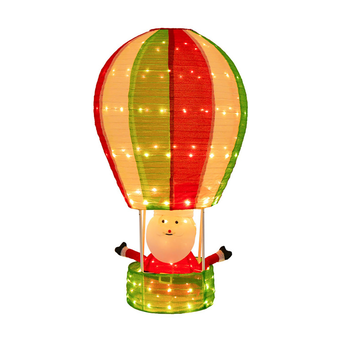 4.5' Pre-Lit Santa Claus in Hot Air Balloon Decoration
