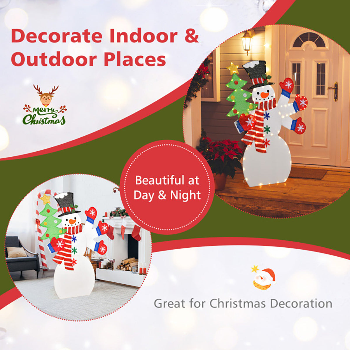 4' Pre-Lit Snowman Decoration with Waving Hand