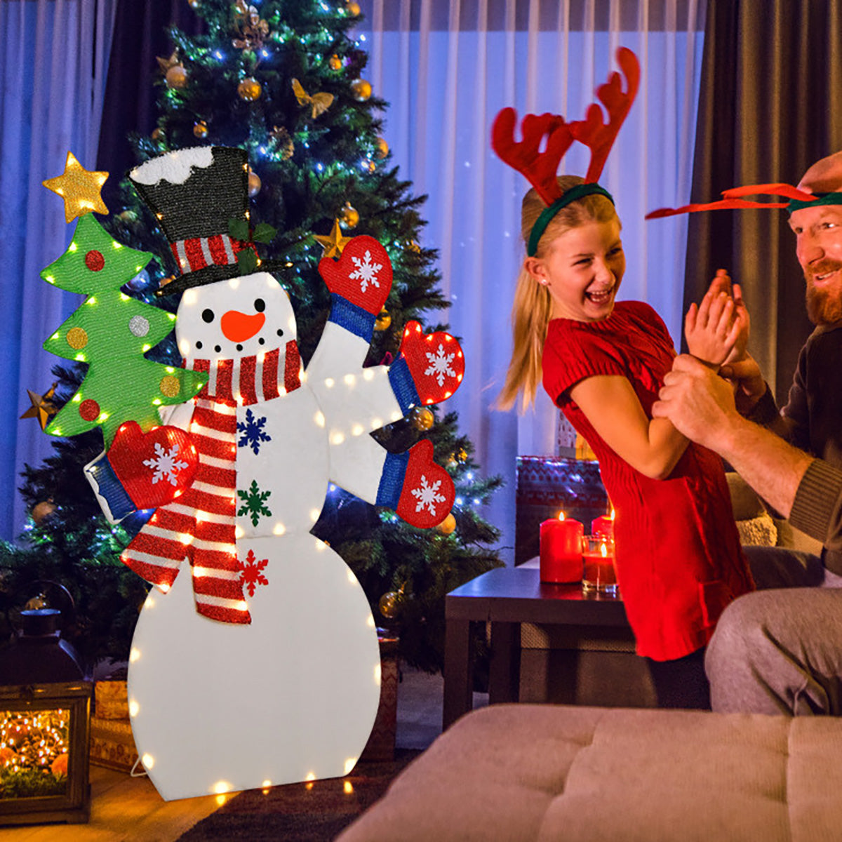 4' Pre-Lit Snowman Decoration with Waving Hand