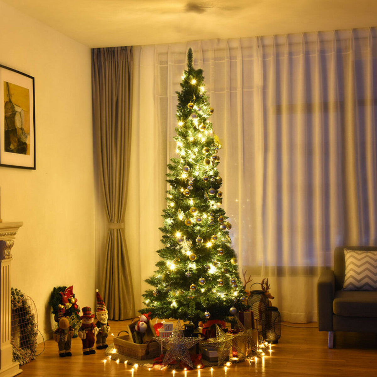 7' Artificial Pencil Christmas Tree