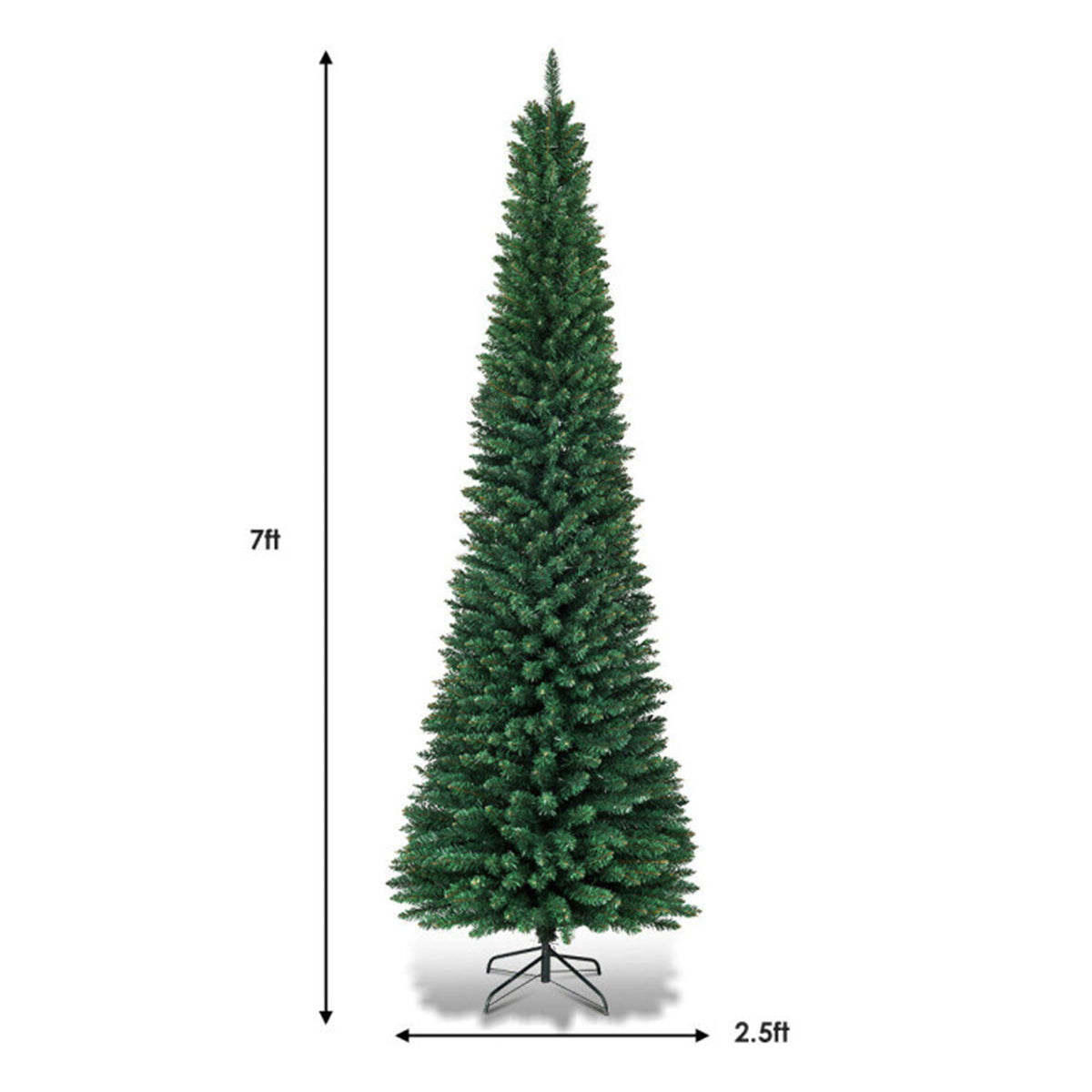 7' Artificial Pencil Christmas Tree