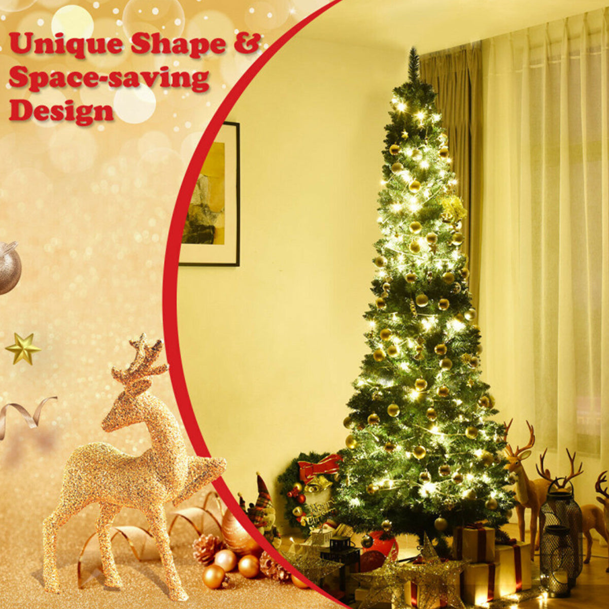 7' Artificial Pencil Christmas Tree
