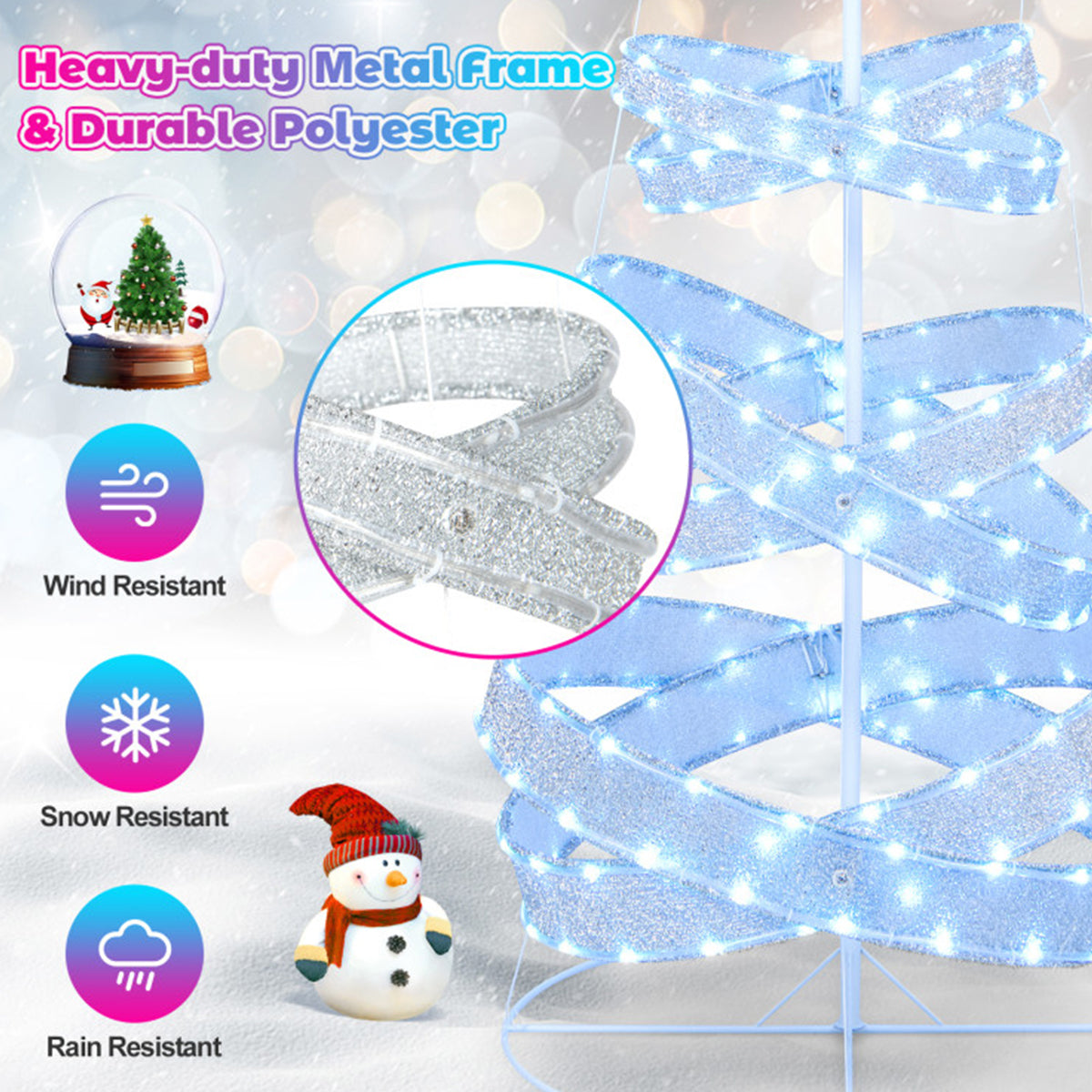 7' Pre-Lit Spiral Christmas Tree Decoration