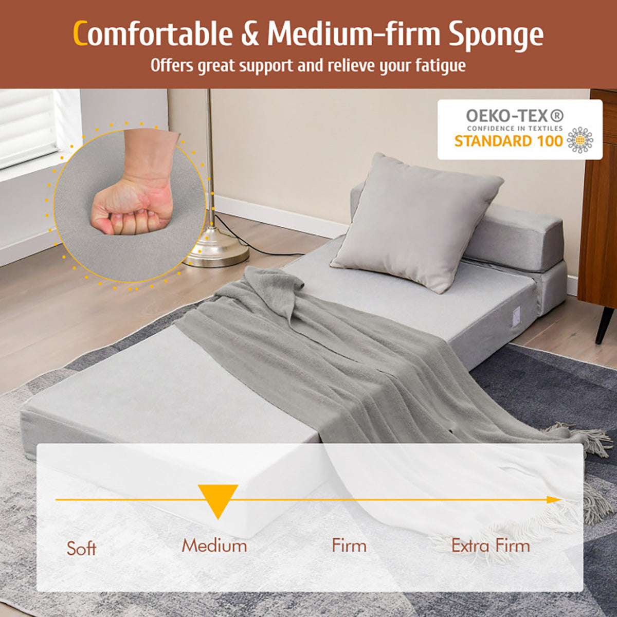 Tri-Fold Sleeper Sofa Bed