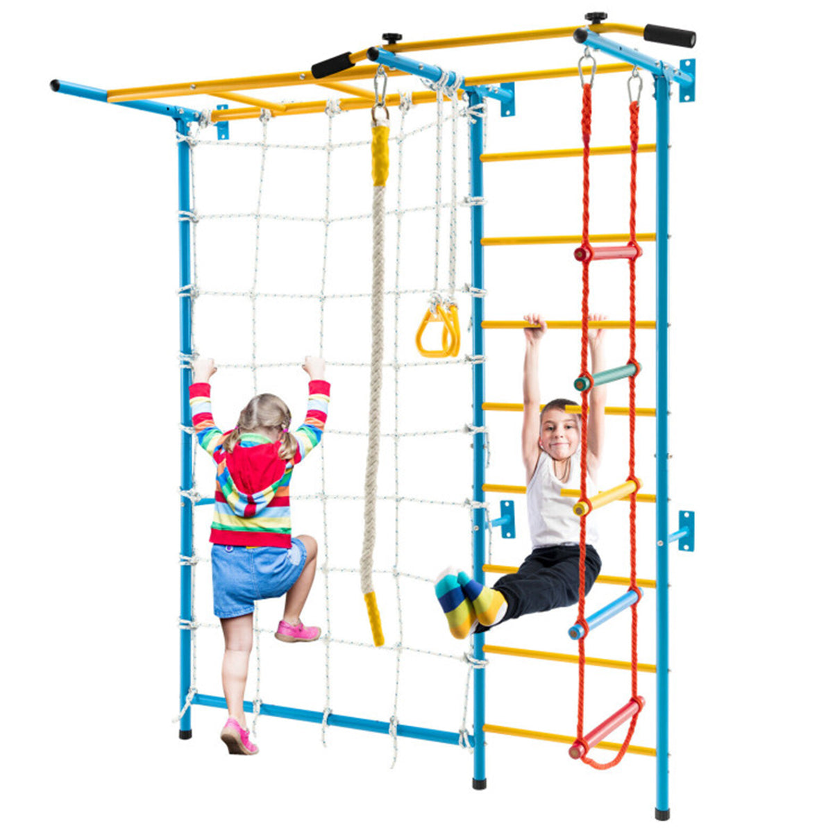 7-in-1 Kids Indoor Swedish Wall Gym Set