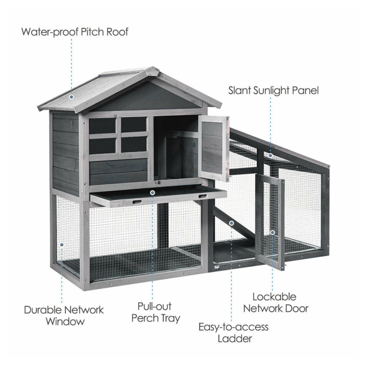 56.5’’ Wood Small Animal Hutch