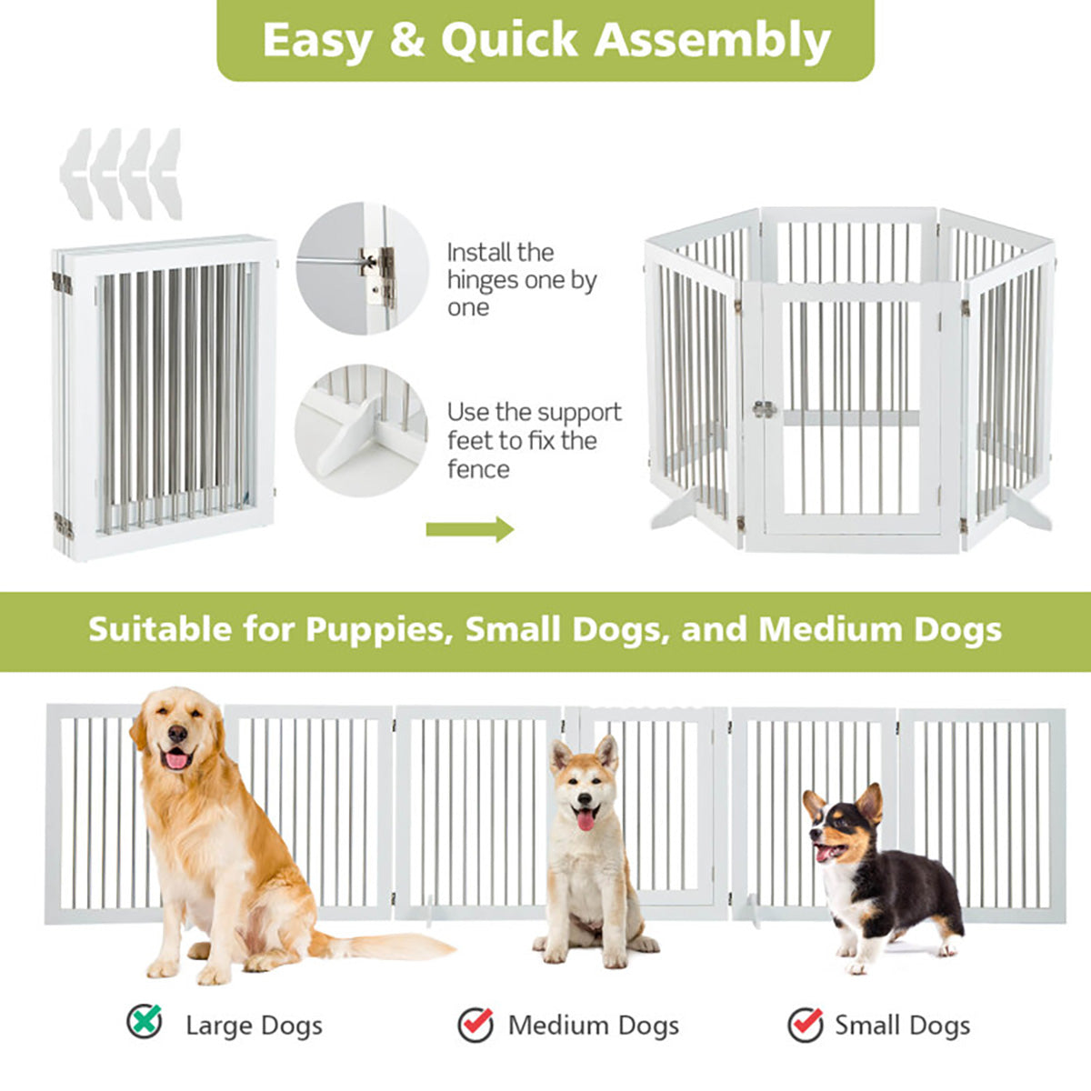 Freestanding 6-Panel Dog Gate