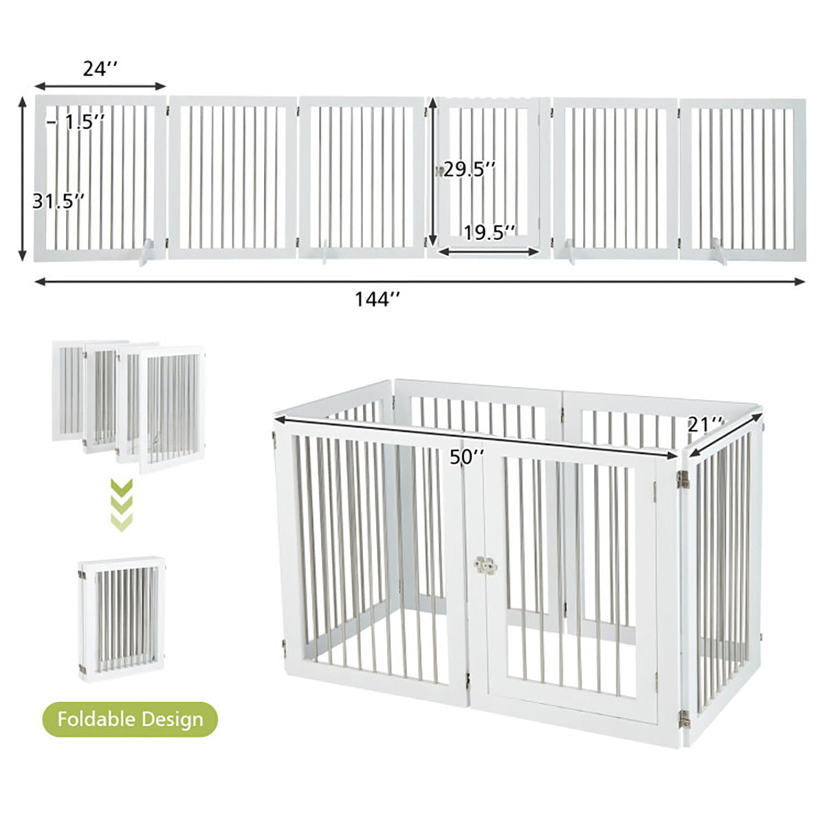 Freestanding 6-Panel Dog Gate