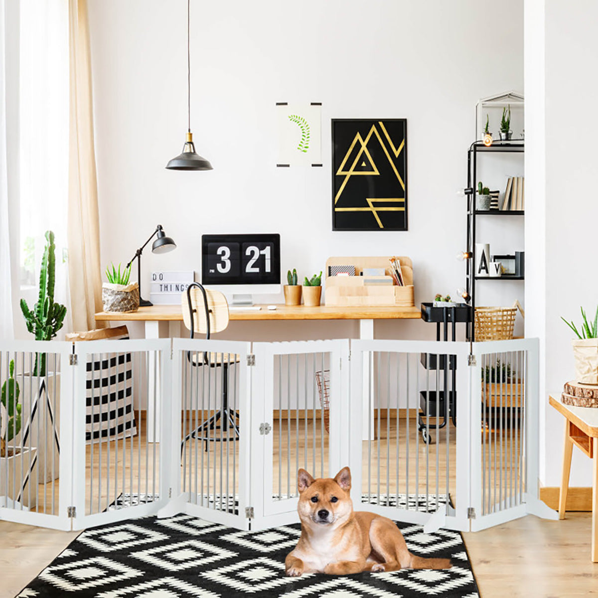 Freestanding 6-Panel Dog Gate