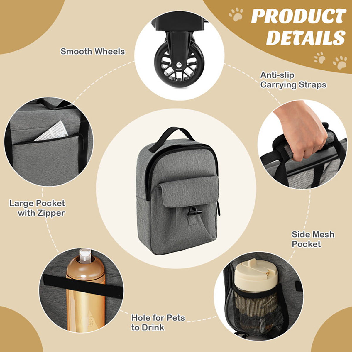 Soft Rolling Pet Carrier
