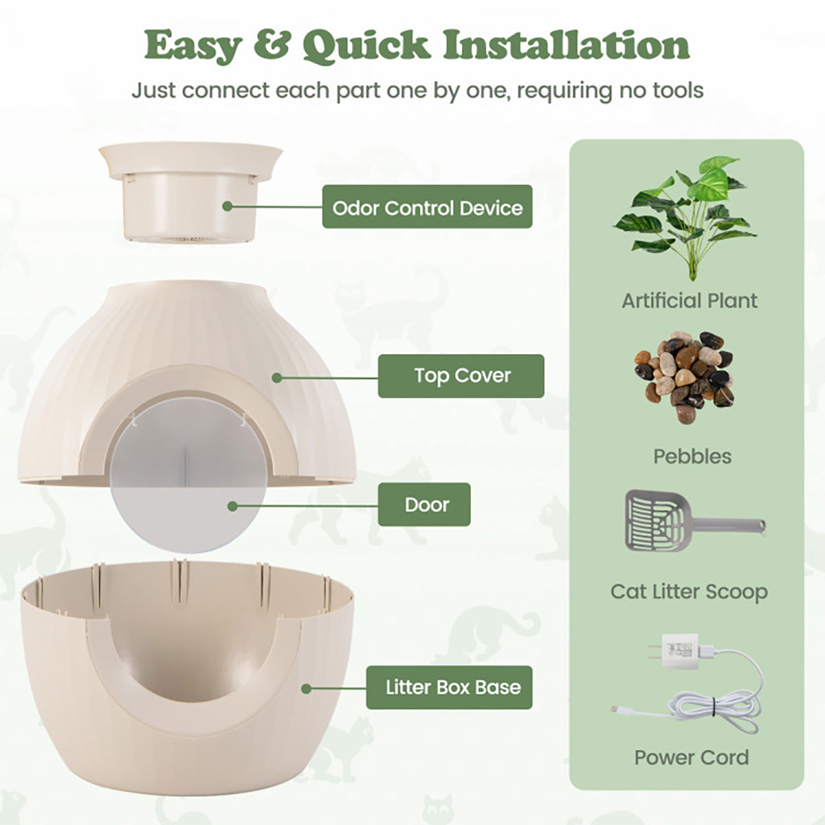 Smart Plant Hidden Litter Box with Odor Control