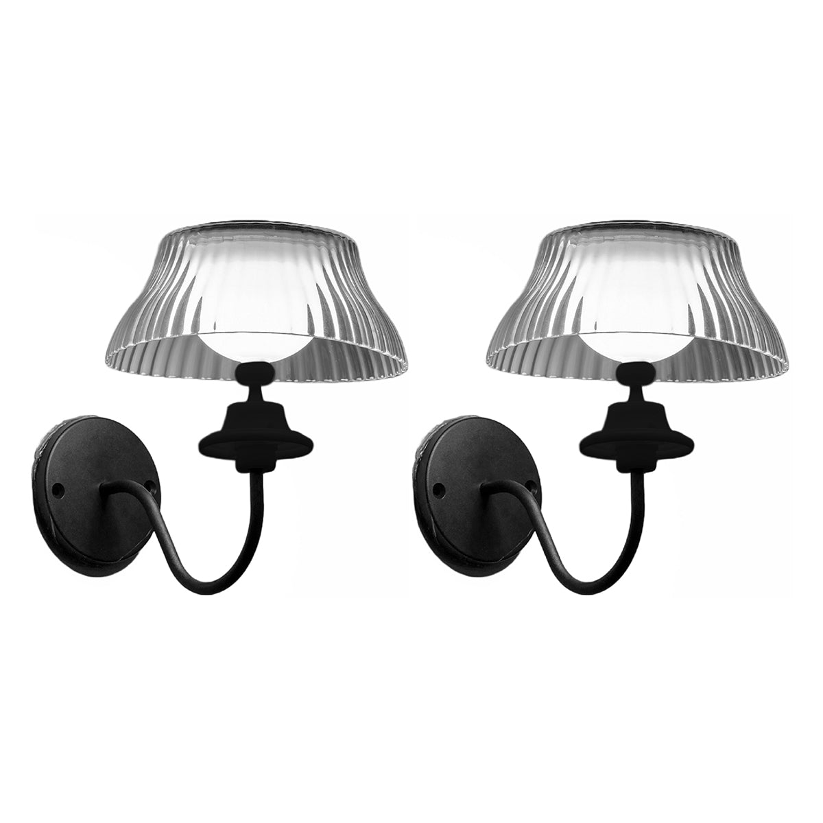 Solar-Powered LED Scallop Lamp Lights (Set of 2)