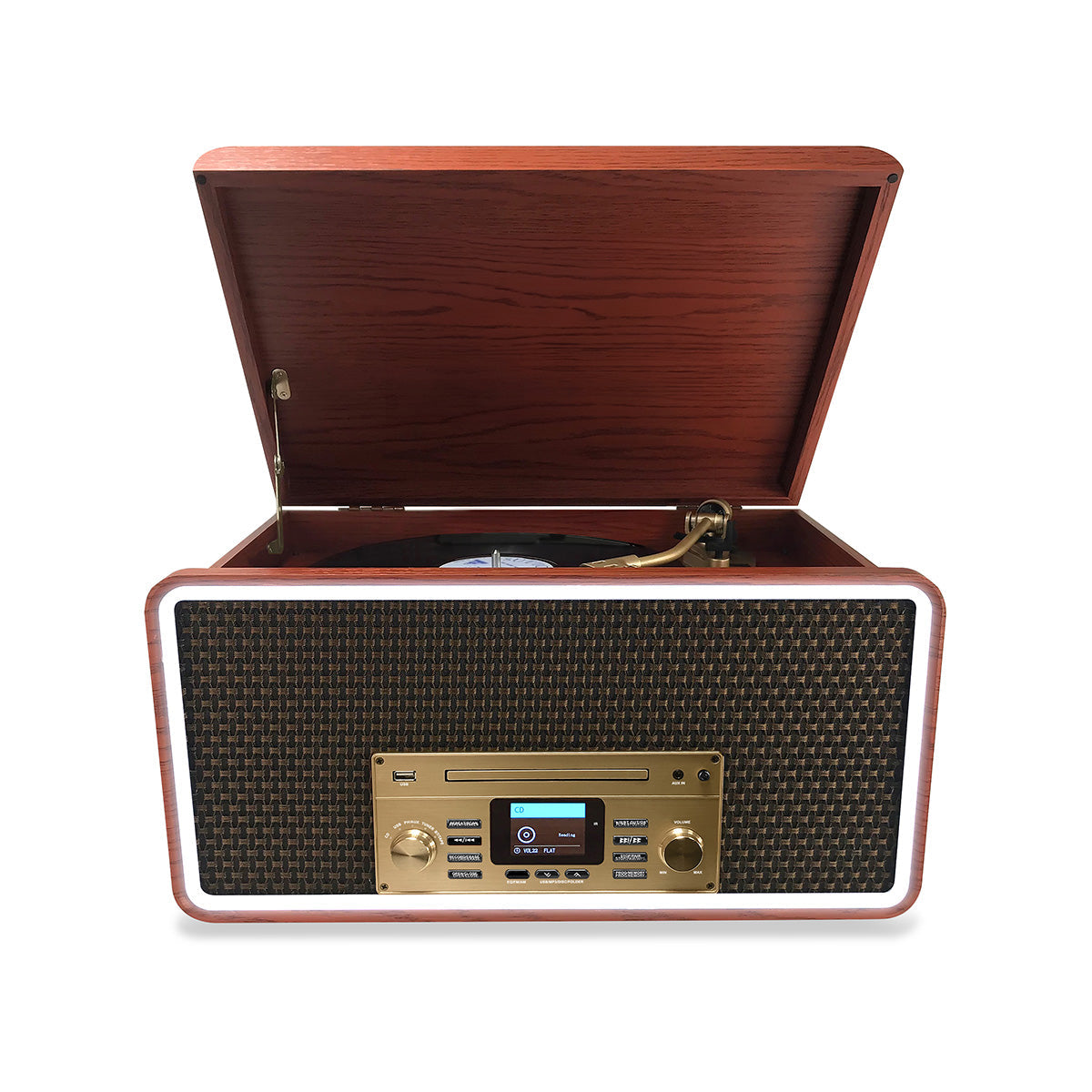 8-in-1 Bluetooth Record Player Multimedia Center