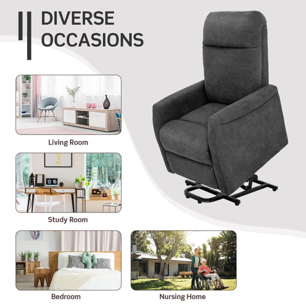 Electric Power Lift Recliner with Remote Control