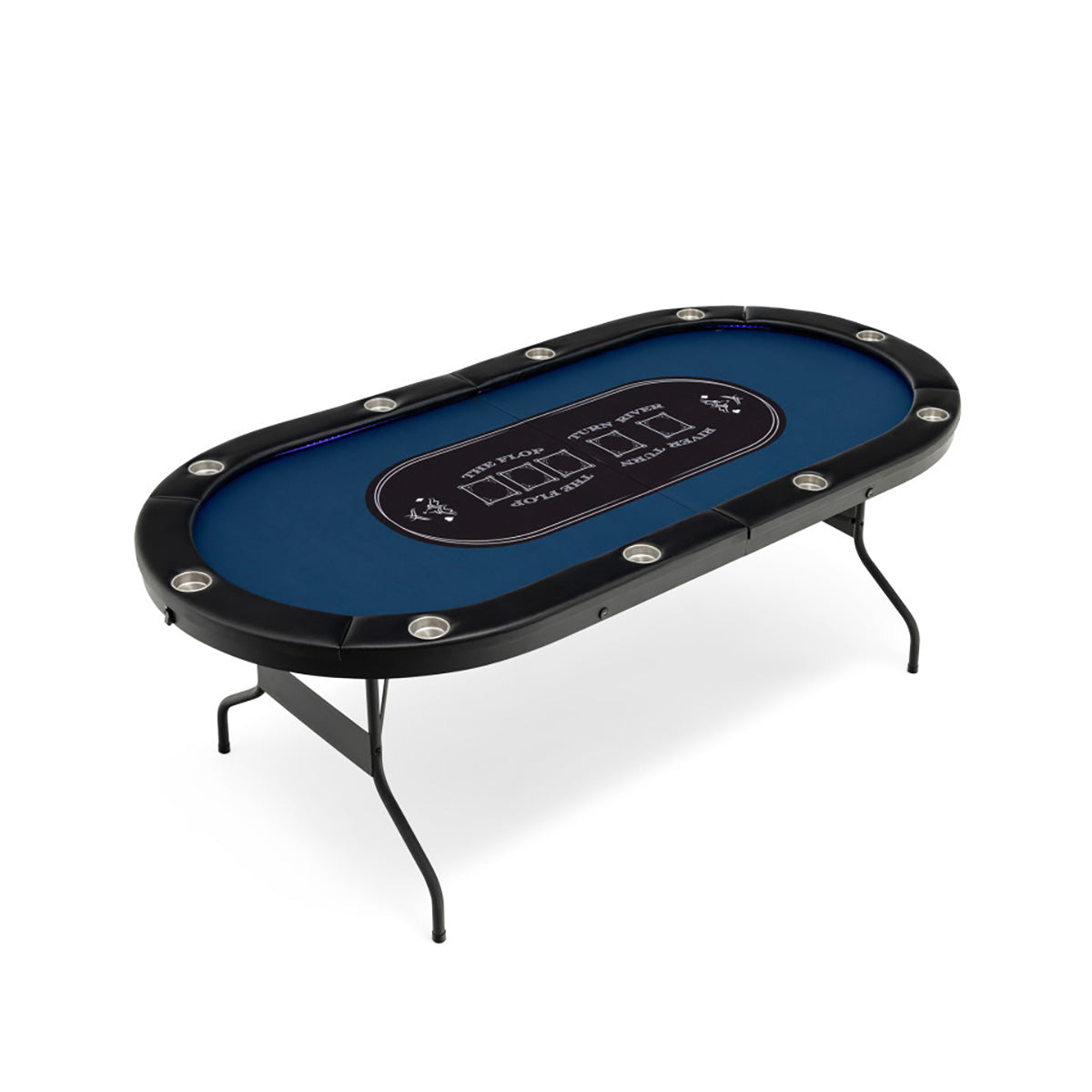 10-Player Foldable Poker Table with LED Lights