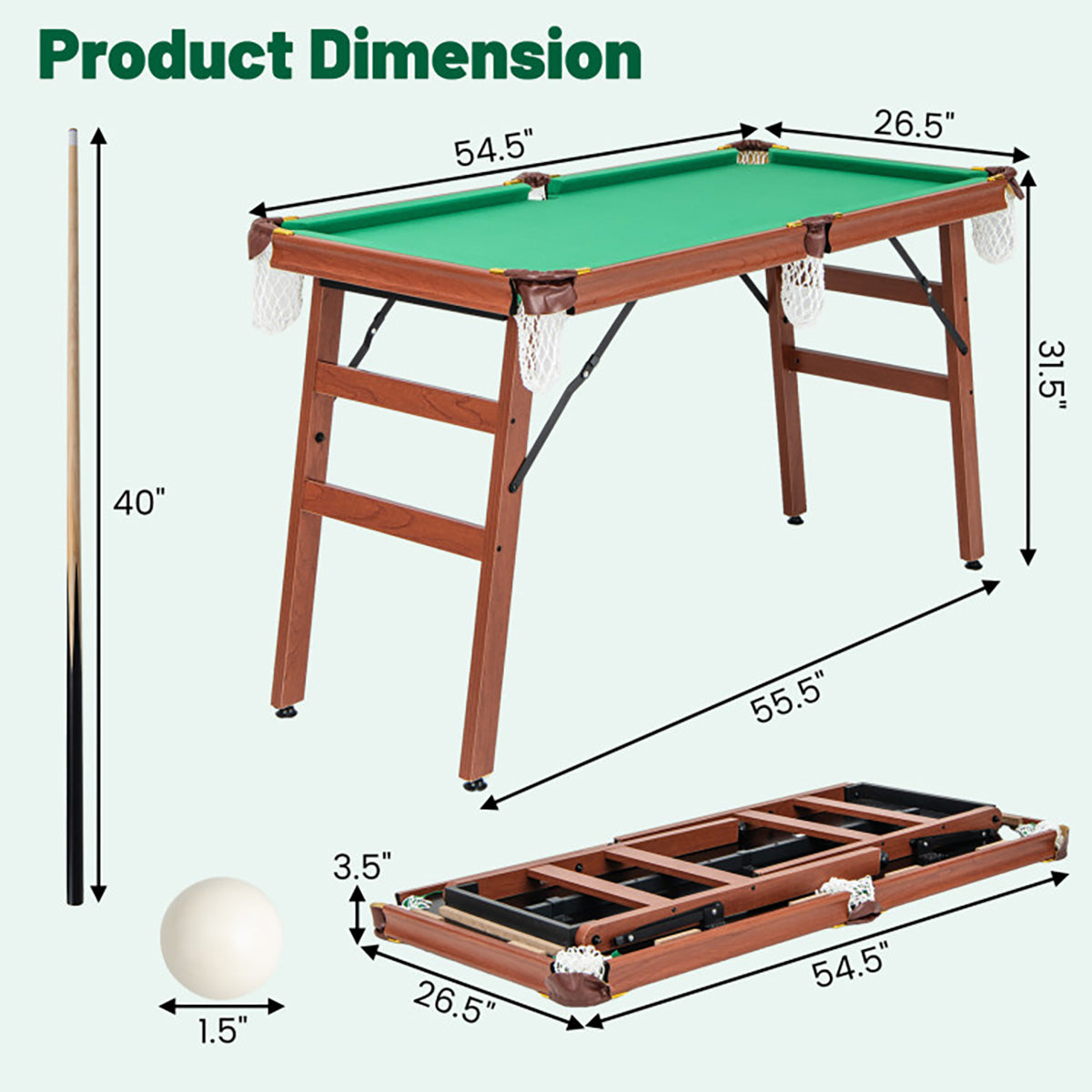 Portable Billiards Table Game Set