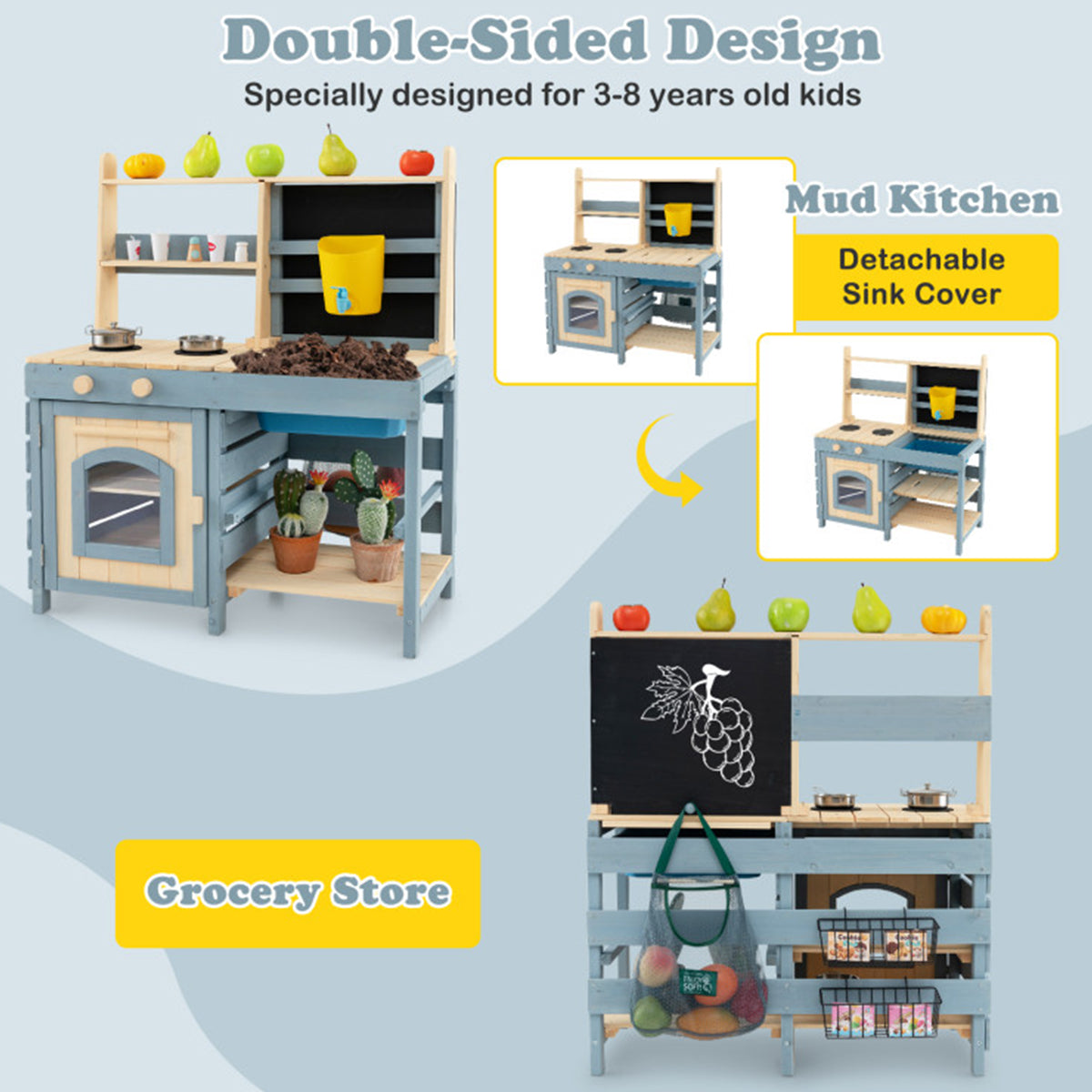 2-in-1 Outdoor Mud Kitchen