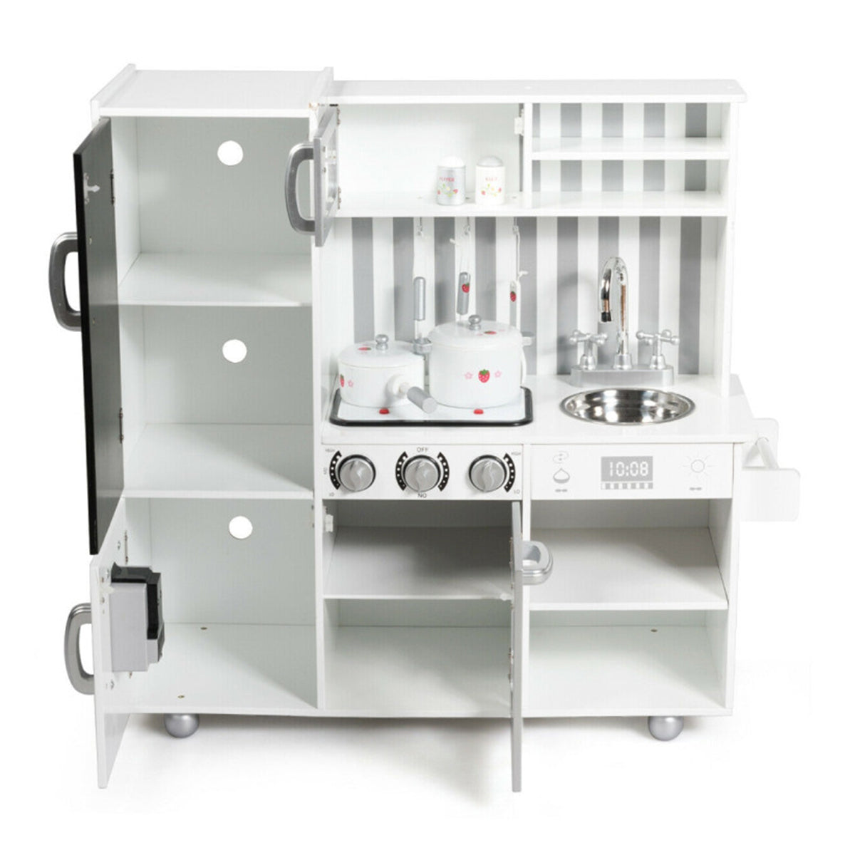 Wooden Pretend Play Kitchen with Sound