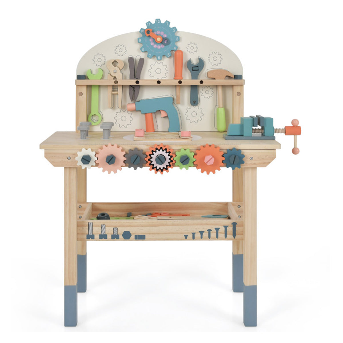 Wooden Pretend Play Workbench with Tools
