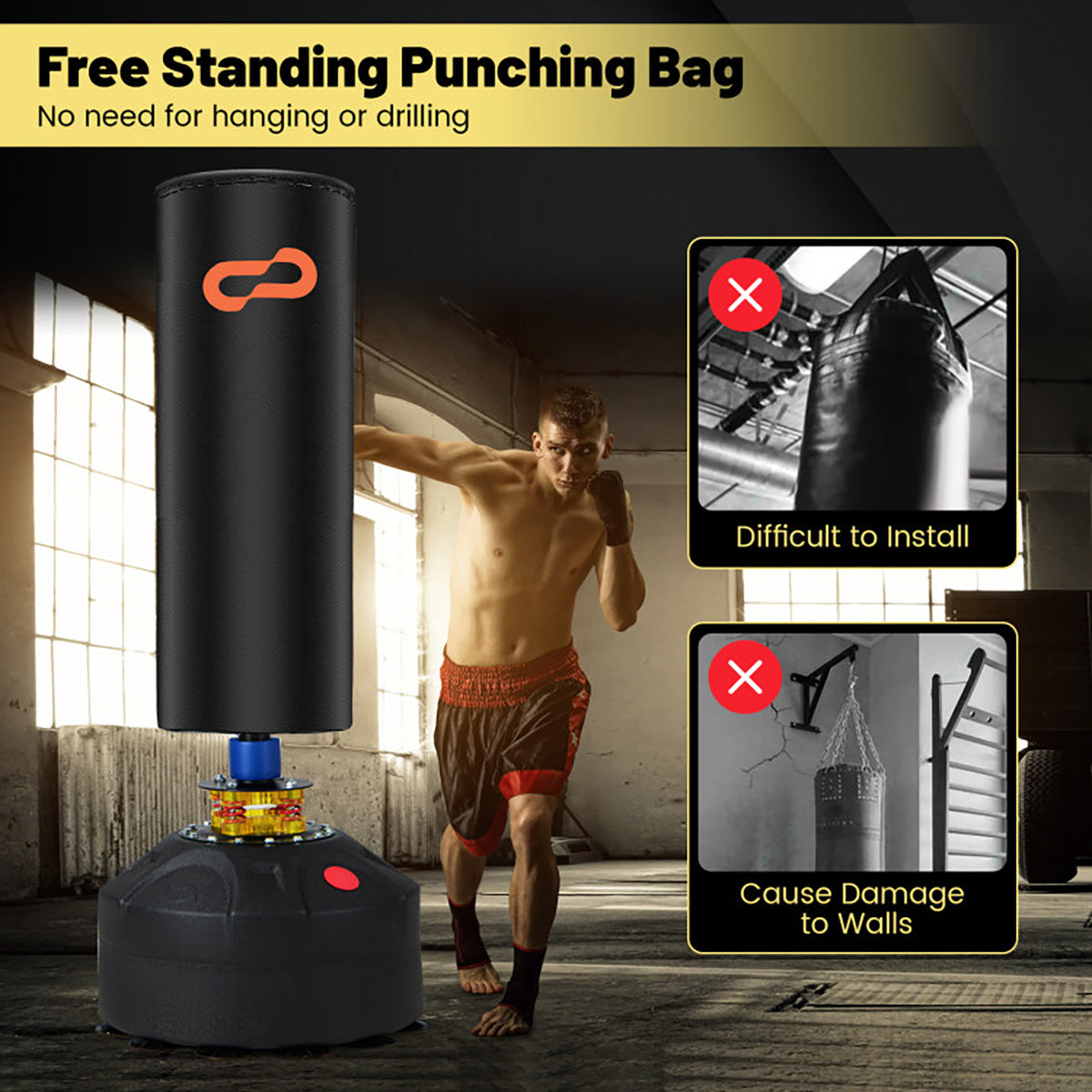 68'' Freestanding Punching and Kickboxing Bag